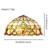 16-Inch Vintage Colored Glass Lampshade, Baroque Style, for Table Lamps, Chandeliers, Floor Lamps, Replacement Shade Only