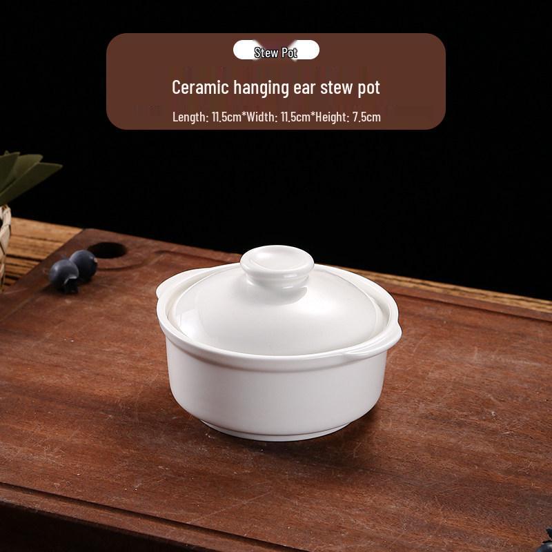 Keramik-Doppelkessel-Schmortopf mit Deckel für Suppe, Vogelnest und gedämpfte Eier