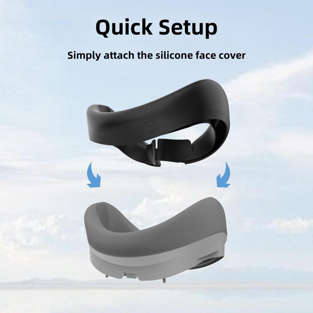 Silicone Face Cover VR Accessories - Compatible with PICO 4 and PICO 4 Ultra, Protective Face Cover Fits Comfortably, Waterproof