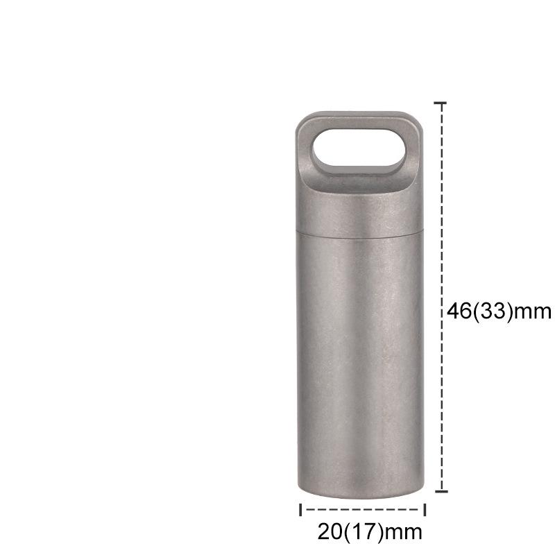 EDC Pockey Mini Voll-Titan-Metall Aufbewahrungsflasche Wasserdicht Schlüsselanhänger Pillendose Box Versiegelt für Zubehör Outdoor Camping
