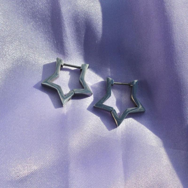 Stainless Steel Pentagram Star Ear Stud Sweet Cool Star Stud Earrings Jewelry Fashion Piercing Earrings Birthday Gift