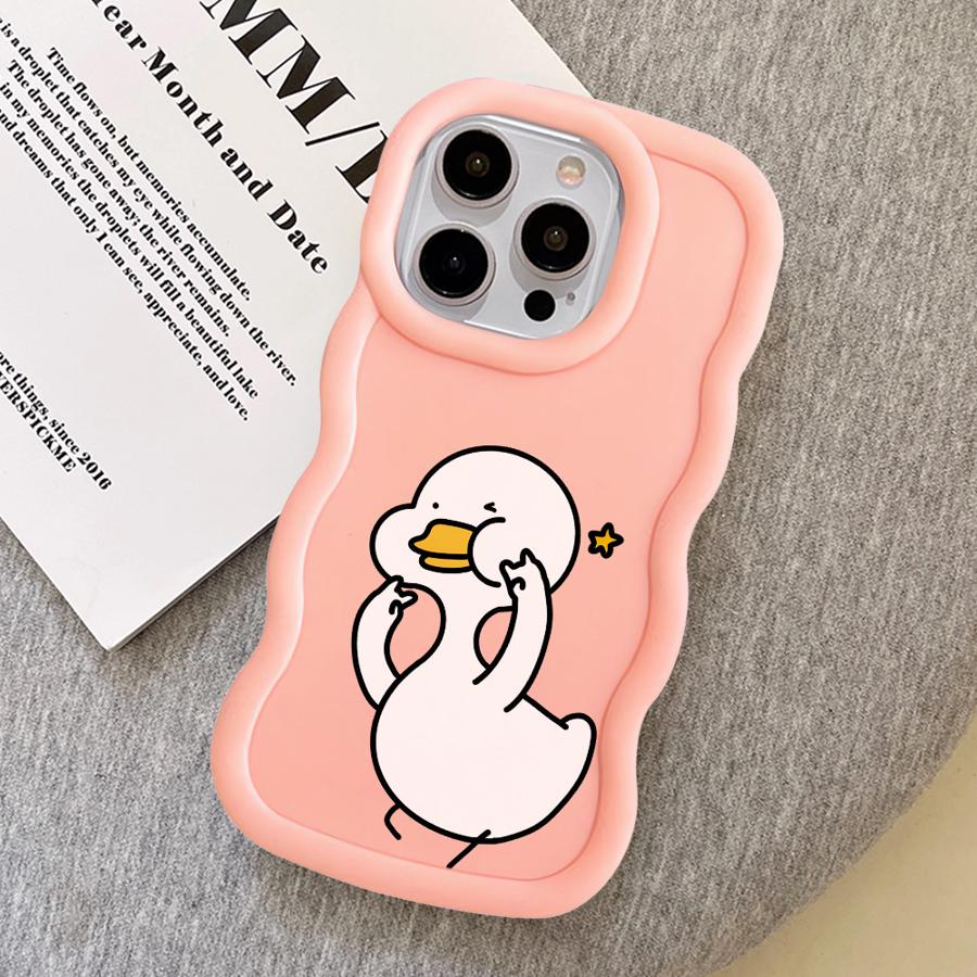 Cartoon-Enten-Hülle für iPhone 14 15 Plus XR 16 Pro Max 12 8 11 17 Air 13 Weiche Handyhülle