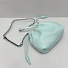 2024 Genuine Leather Trendy Pleated Bucket Bag - Small Drawstring Lucky Dumpling Messenger