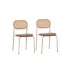 Chaises de salle à manger - MUVOE - Lot de 2 - Rotin naturel - Métal - Confort ergonomique