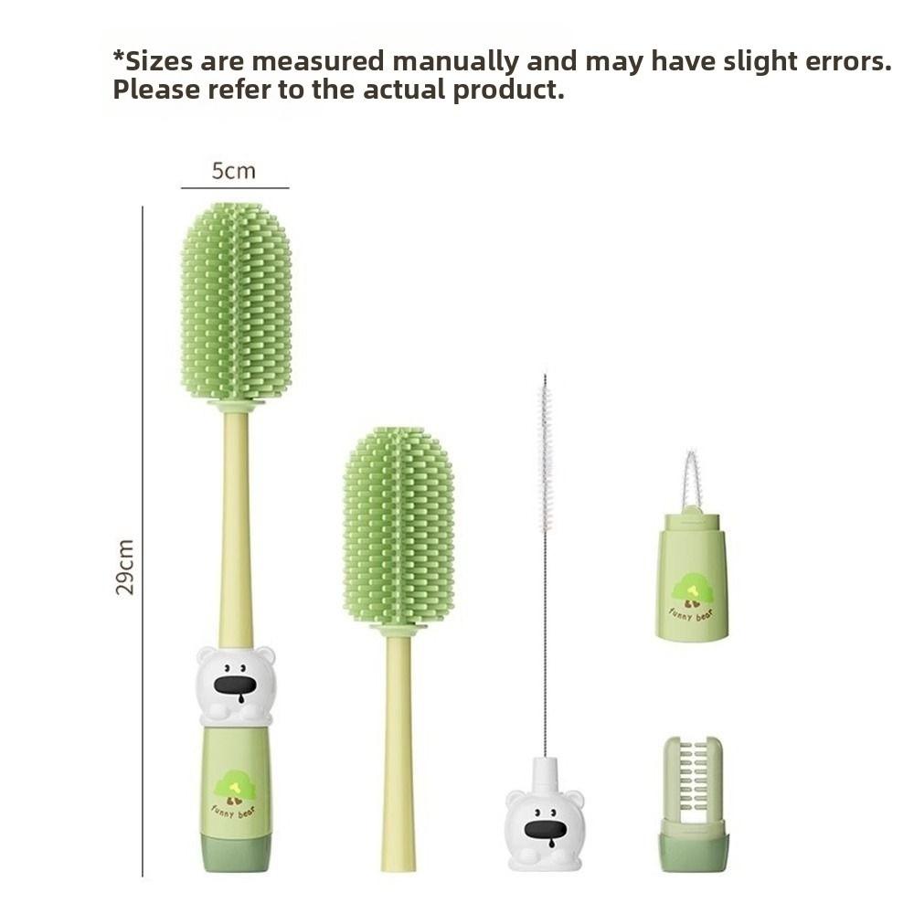4in1 Bottle Cleaning Brush Set Long Handle 360 Degrees Glass Cup Washing Brush Multifunctional Straw Washing Cleaner Care