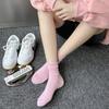 Socks Women'S Simple Loose Confinement Socks Pink Girl Is Versatile Medium Cotton Socks Solid Color Casual Women'S Socks