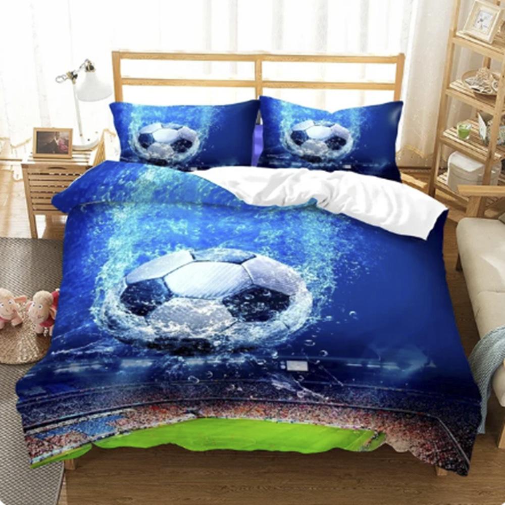 Footboll Cartoon Duvet Cover Sports Home Pillowcase Set Adult Bedroom Children Comforter Bedding