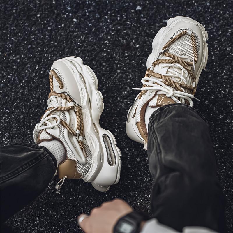 Fashion Casual Man Shoes Fashion Non-slip Shoe for Men Outdoor Solid Colour Mens Tennis Chunky Sneakers Thick Soled