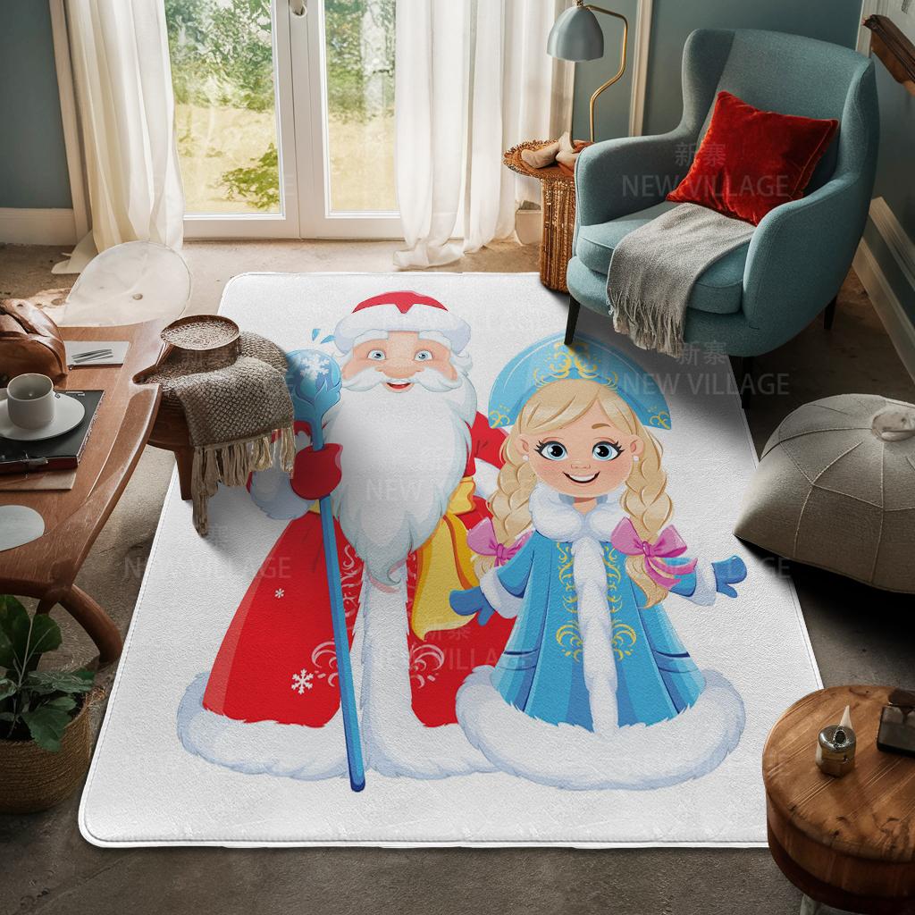 House Entrance Carpet Home Door Mat Living Room Bath Foot Bathroom Non-slip Water Absorption Rugs Bath Merry Christmas Winter