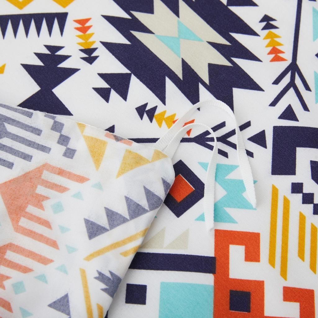 Boho Aztec Duvet Cover Queen King Vintage Colorful Southwestern Triangle Pattern Quilt Cover Exotic Tribal Geometric Bedding Set