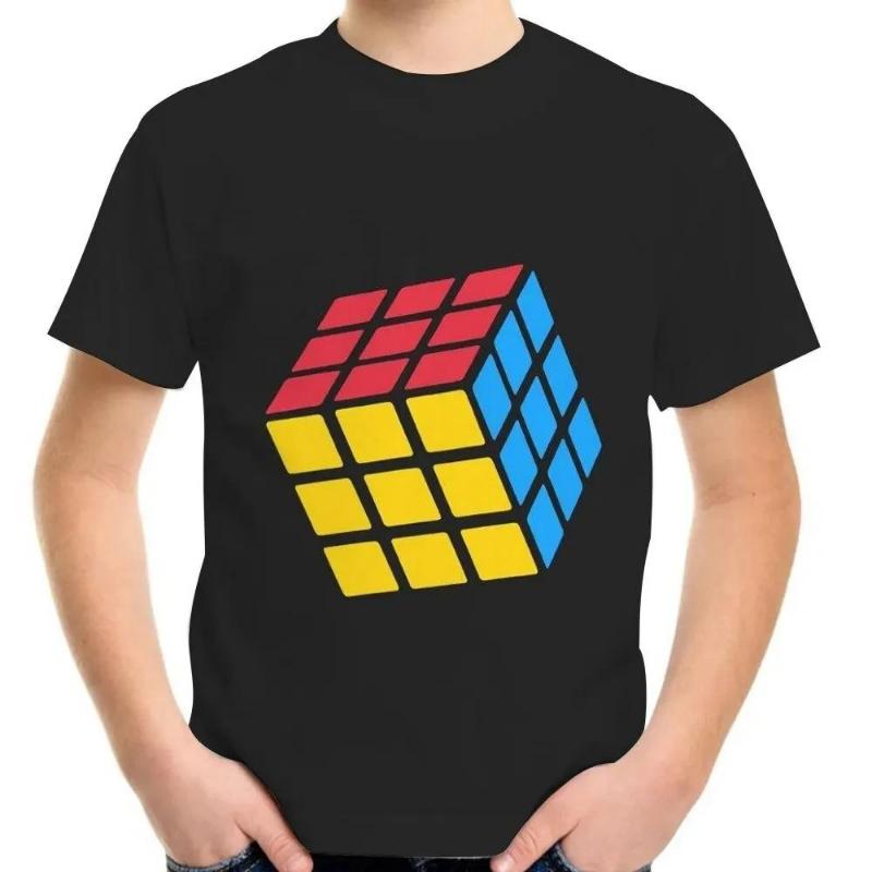 Jigsaw Cube 3d Stampa T-shirt Moda Cubo di Rubik Modello Maglietta Estate Ragazzi Ragazze Tee Tops Streetwear Tops Abbigliamento per bambini