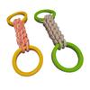 Pet Cotton Rope Dog Toys with Double-Ring Handle for Teeth Grinding, Gum Massage Chew Toy for Dogs Healthy Gift