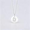 Round Pendant Necklace with Micro-Set Cubic Zirconia Letter D