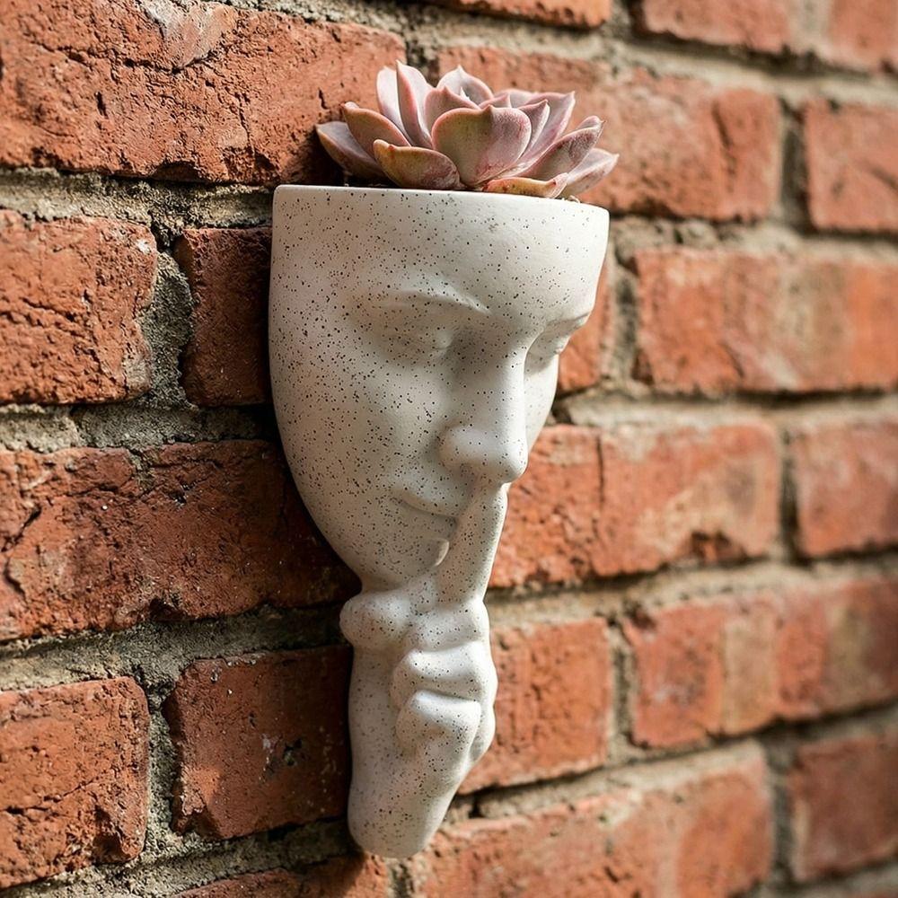 Bohemian Style Decorative Vases Silent Human Face Artistic Face Planter Hanging Planter  Bedroom