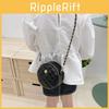 Ling Pattern Grid Fashion Girls Crossbody Bag Stylish Chain Coin Purse Round Bag