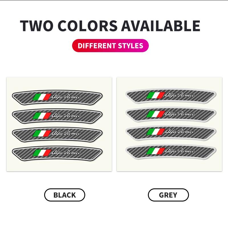 4Pcs Car Rims Wheels Curved Carbon Fiber Sticker Decal For Alfa Romeo Giulia Stelvio Giulietta 156 159 147 Mito Tonale GT