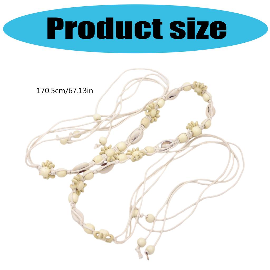 Ethnic Seashell Waist Rope Adjustable Bohemian Waist Belt Waist Jewelry For Women Music Festival Fashion Accessory