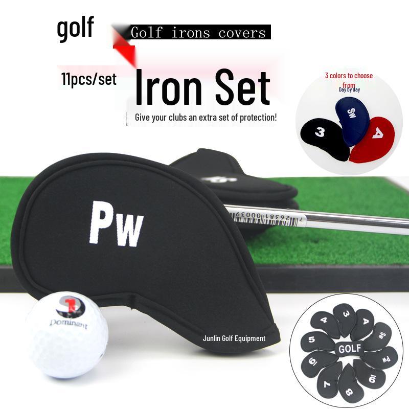

Golf Iron Headcover Set - 11-Piece Numbered Protective Covers for Clubs чёрный