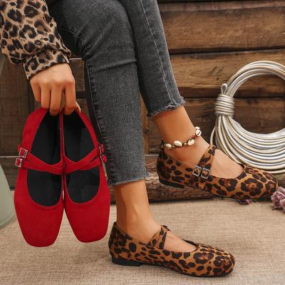 Fashion Women Flats New Ballet Flat Mary Jane Shoes for Women Leopard Print Comfortable Soft Flat Loafers Shoes Women Zapatos De Mujer
