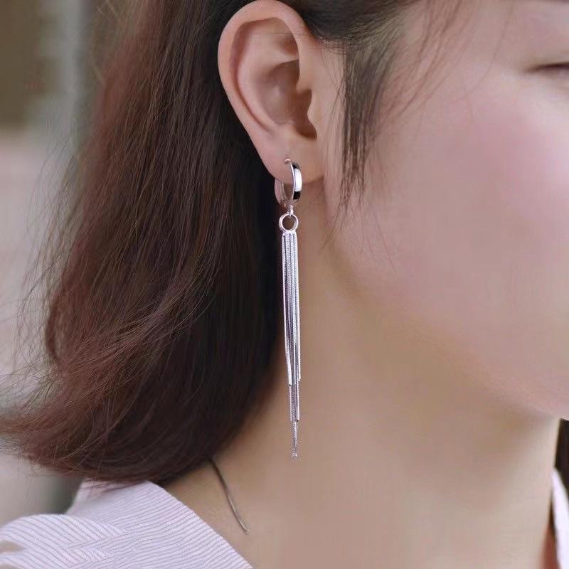 Korean Luxury Influencer Ear Cuffs: Versatile, Slimming Tassel Earrings for Women