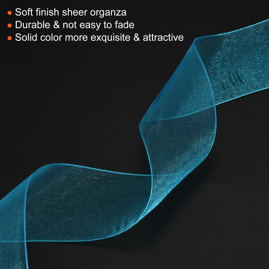 Sheer Organza Ribbon Chiffon Decoration Fabric for Gift Wrapping Crafts Wedding Bouquet 1-37/64 Inch 50 Yard 1 Roll