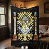 1PC  Freemason Poster Masonic Symbols  Soft Comfortable Throw Blanket Suitable All Seasons Great Gift Idea Home Office Travel