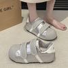 Red retro Velcro non-slip lightweight board shoes 2025 new autumn versatile thick-soled Forrest training shoes women