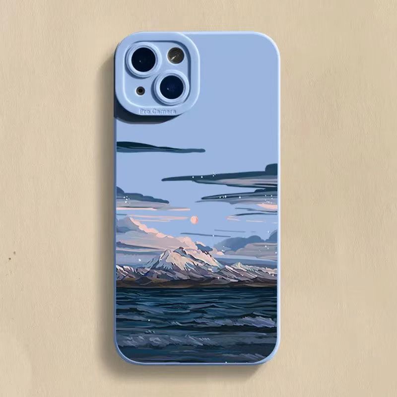 Für iPhone 14 15 Plus Hülle Für iPhone 13 14 15 Pro Max 12 13 Mini XR XS X 7 8 Plus Sonnenuntergangslandschaft Silikon Stoßfest Weiche Hülle