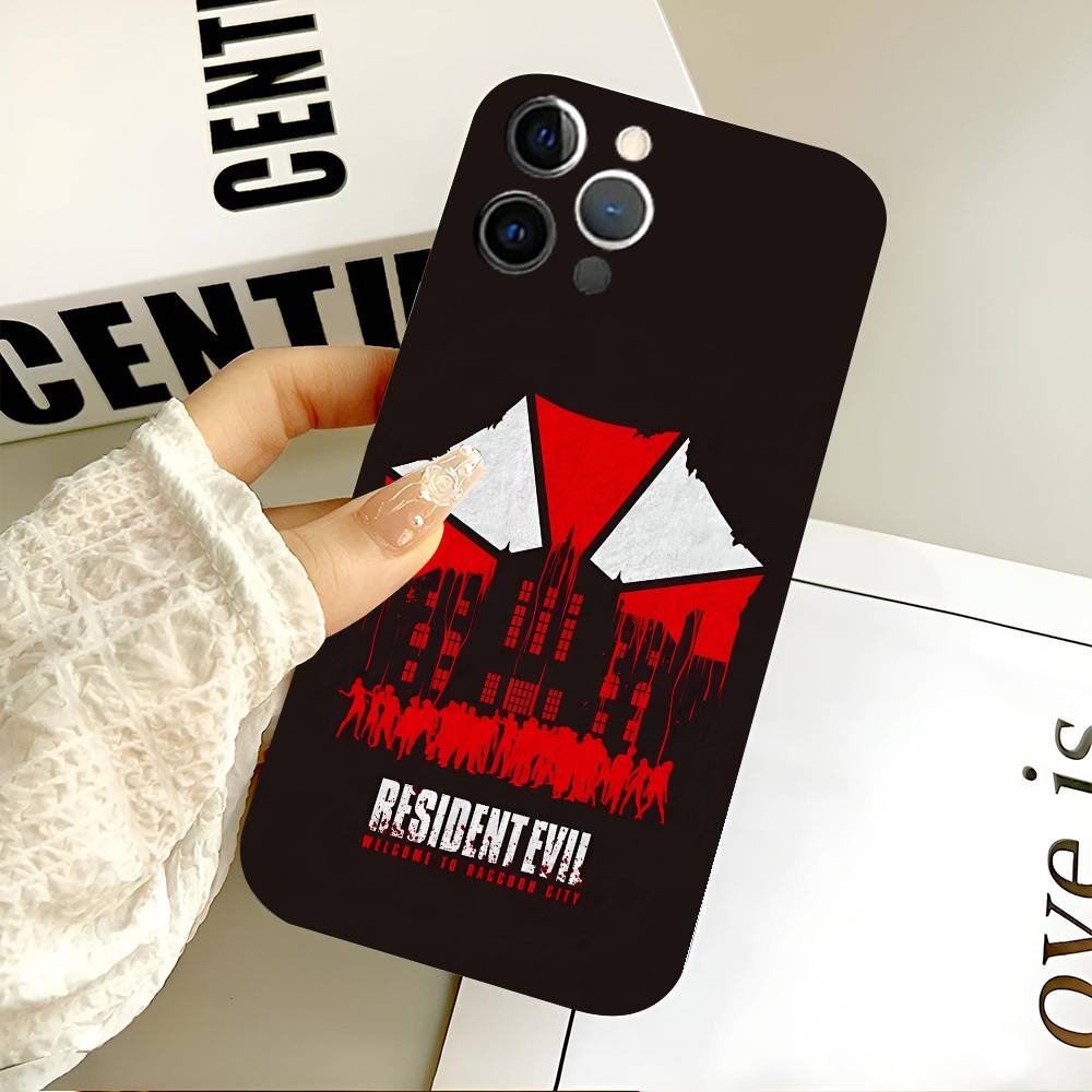 R-Resident Evil Game Logo Phone Case Black Silicone Soft Shell For IPhone 17 16 15 14 13 12 11 Air Pro Max Plus Hot Sale