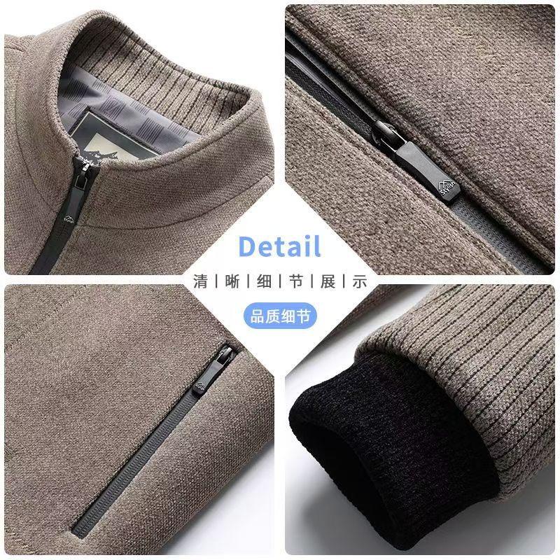 Spring and Autumn Men's Stand-Up Collar Men's Dad Chenier Jacket Loose Casual Jacket Top Business