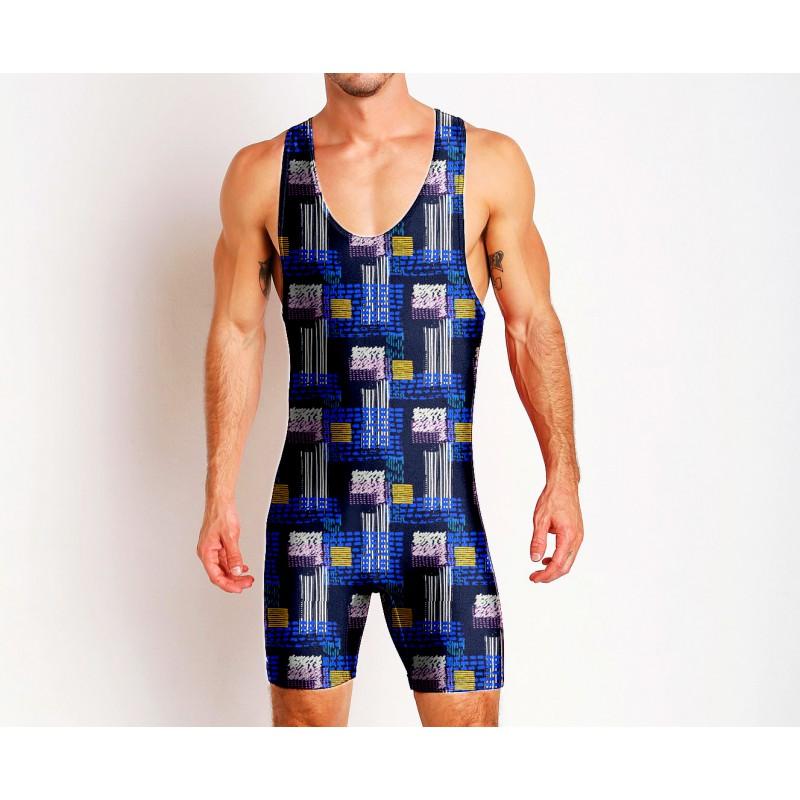 Mens Wrestling Suit One-piece Swimsuit Gym Workout Sports Lightweight Sweat-Absorbing Weightlifting Training