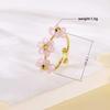 Colorful Flowers Open Ring Stainless Steel Finger Jewelry Fashion Flower Ring  For Women Girls