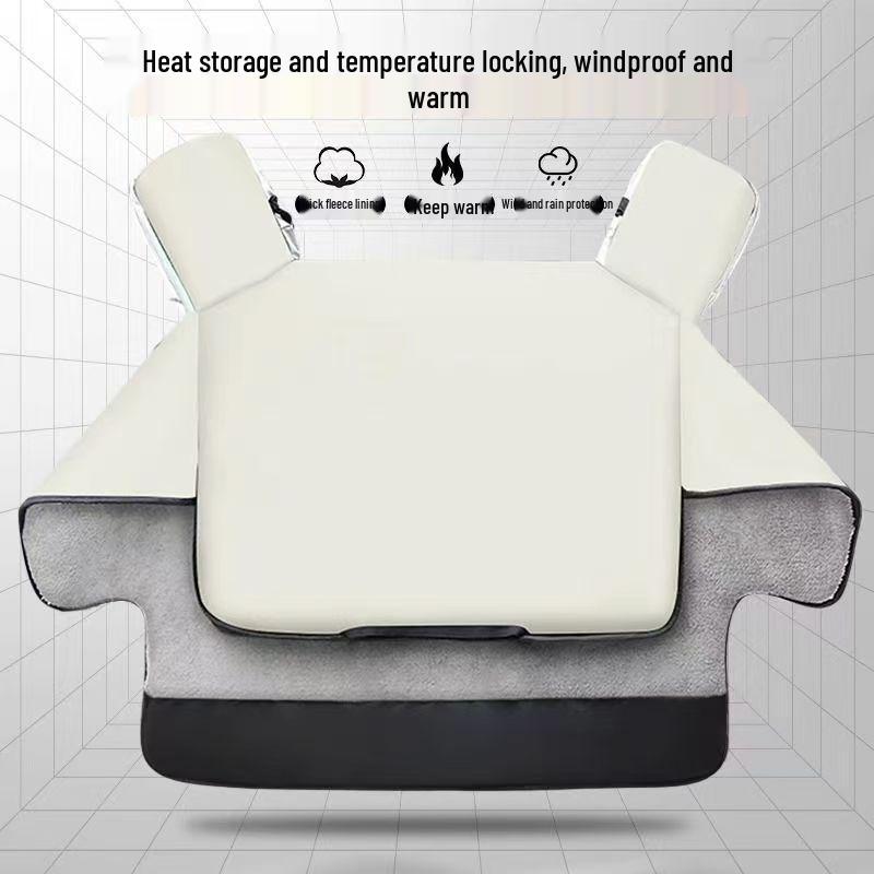 Thick Windproof & Waterproof Quilted Blanket for Electric Vehicles - Warm, Velvet-Lined, and Coldproof