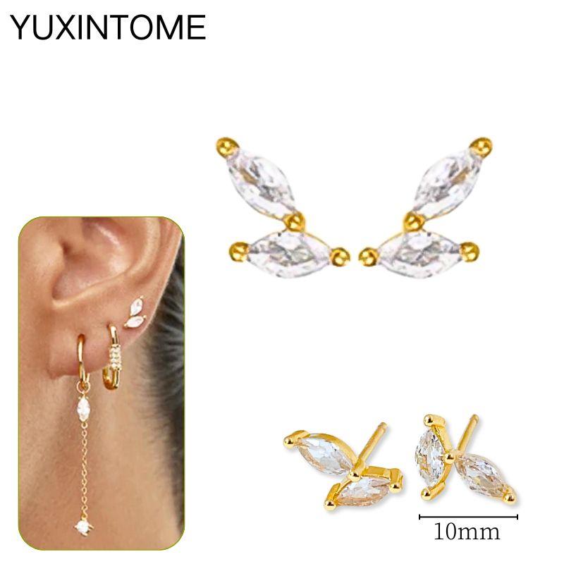 925 Silbernadel Exquisite Weiße Zirkon Steckerohrringe für Damen Geometrische Lange Kette Quaste Ohrringe Luxuriöser Schmuck