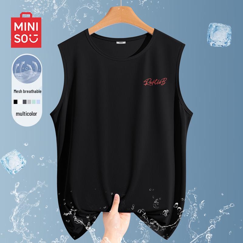 MINISO Men s Ice Silk Quick-Dry Sleeveless T-Shirt L