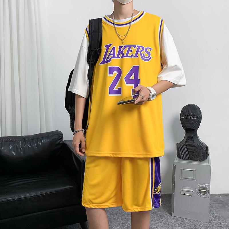 Men's Plus Size Summer Basketball Set: Lightweight Loose-Fit Two-Piece T-Shirt and Shorts