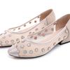 Hot Diamond Hollowed-out Lady NetFabric FootPairs BrandNew HotSeason Hollow Single FootPairs Lady Flat-soled AirFlow Sandals Soft-soled Mother's