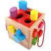 Shape Portable Wooden Matching Puzzle Box Toy For Infant Learning Development