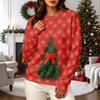 Women's Casual Long Sleeve Christmas Print Neck Sweatshirt