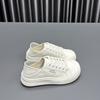 [Counter Version] Two Wear Little White Shoes Women's 2025 Early Autumn New Round Head Platform Cowhide Casual Sports Shoes