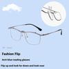 Flip Up Reading Glasses Multi Functional Portable Reading Glasses 100~400 Anti Blue Light Metal Presbyopia Glasses & Accessories