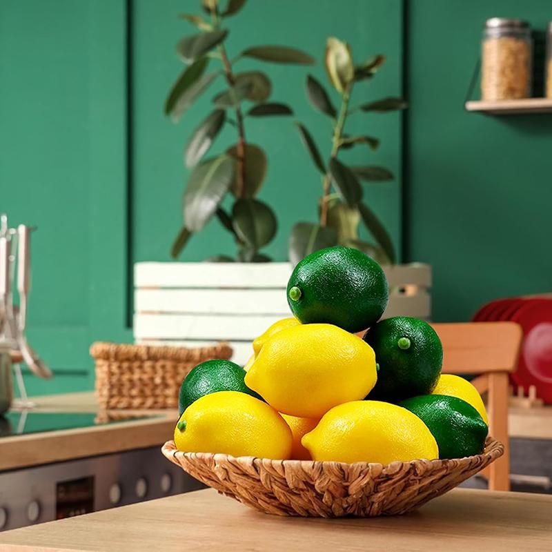 WTEMPO Double Colour Durable Fake Lemons Ornaments Artificial Lemons Fake Fruits Decorations for Kichen Party Chirstmas Decor Photography Props