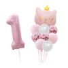 Cute Crown Cat Digital Balloon Set Girl'S Birthday Party Wedding Sweet Decoration Balloon Set Baby Party Supplies