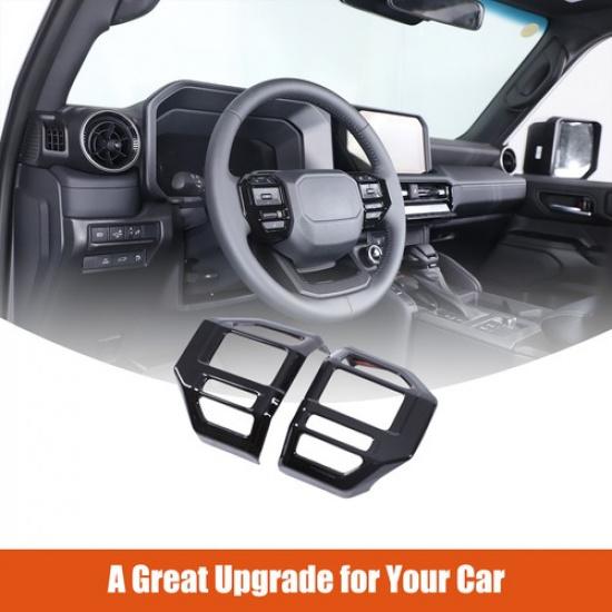 Glossy Black Steering Wheel Button Cover Trim For Toyota Land Cruiser LC250 24+
