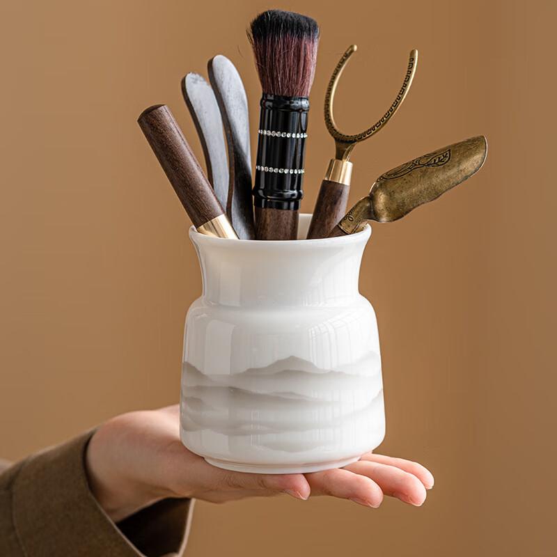 Zhinianhua Mutton-Fat White Porcelain Tea Tools Set