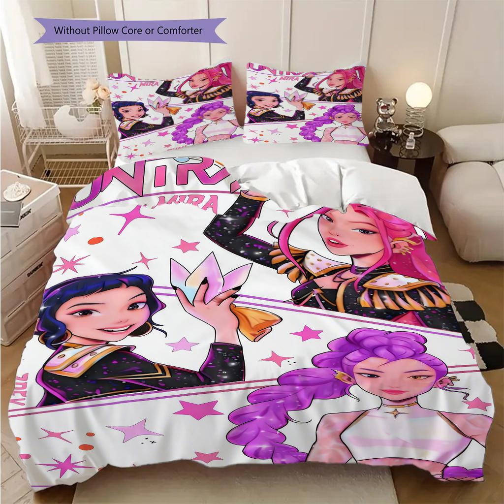 K-pop Devil Hunter Panel Comics bedding, duvet cover, pillowcase, home decoration, birthday gift (1 * duvet cover+2 * pillowcase, coreless)