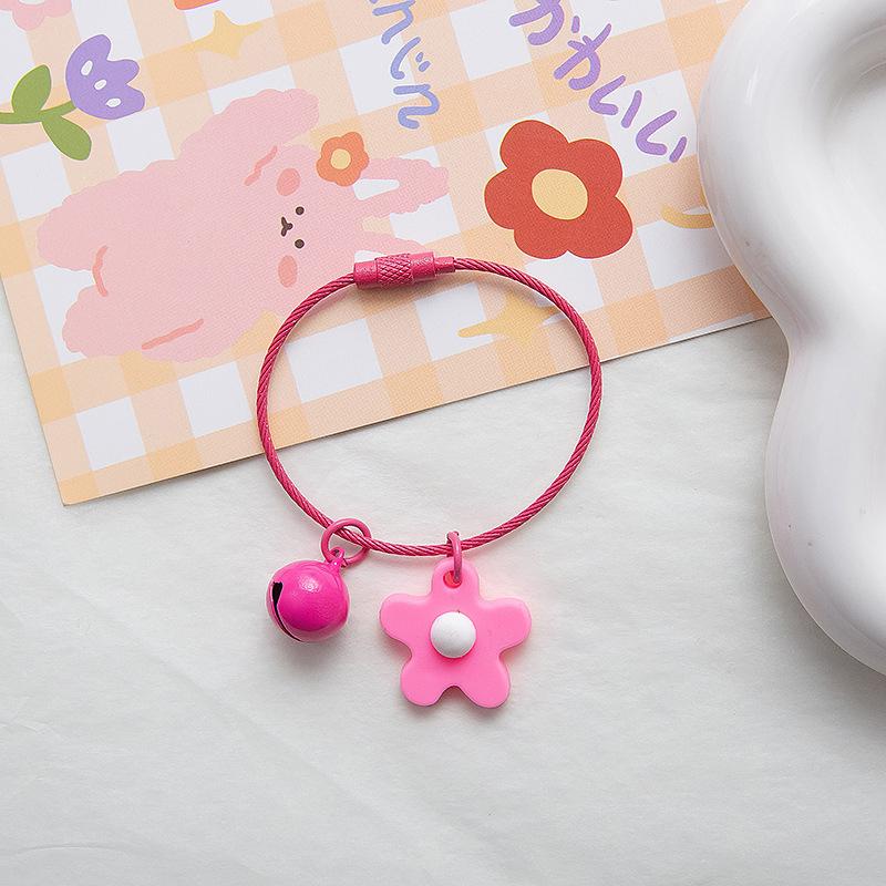 

Брелок для ключей Candy Colors Flowers, сладкая подвеска в виде веревки с колокольчиком, брелок для ключей от машины, подвески для рюкзака, декор для сумки