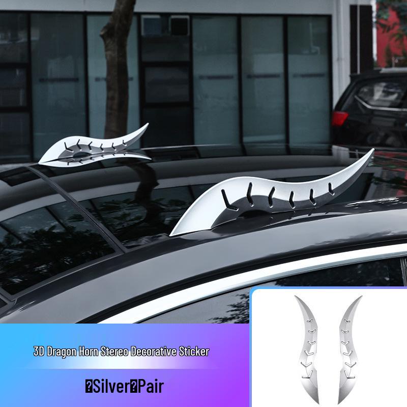 Dragon Horn Carbon Fiber Car Roof Ornament Spoiler Fin for Various Models