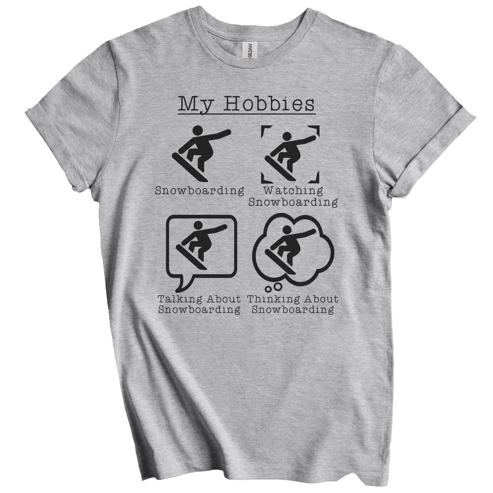 My Hobbies Snowboarding Funny Snowboarder Snowboard T-Shirt XL