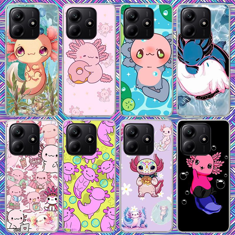 Süßes Axolotl Kawaii Handyhülle Für Xiaomi Redmi Note 15 14 14S 13 12S 12 Pro Plus 11S 11 10S 10 4G Hülle 11E 11T 5G Druck Fundas